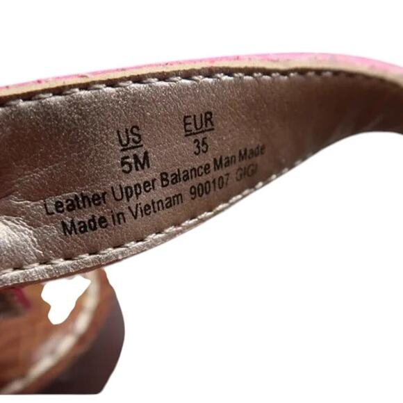 Sam Edelman Shoes Womens 5 Sandals Fashion Casual Snake Print Leather Pink Gigi - Picture 11 of 12